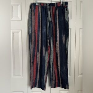 Vibrant Blue and Pink Wide Leg Pants